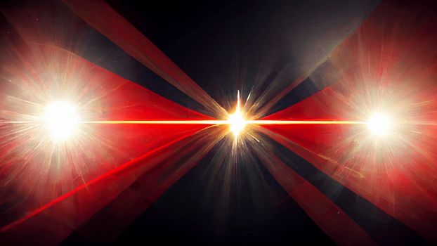 Red Light Lens flare on black background. Light Lens flare on black background. Lens flare with bright light isolated with a black background. Used for textures and materials.