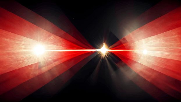 Red Light Lens flare on black background. Light Lens flare on black background. Lens flare with bright light isolated with a black background. Used for textures and materials.