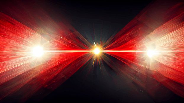 Red Light Lens flare on black background. Light Lens flare on black background. Lens flare with bright light isolated with a black background. Used for textures and materials.