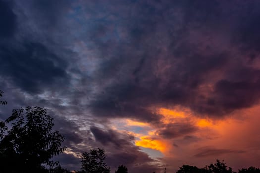 Sunset against a stormy sky