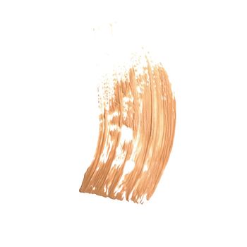 Make-up base foundation brush stroke isolated on white background, flatlay - cosmetic products, beauty texture background concept. Beige is always a good idea