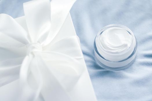 Beauty, cosmetics and skincare styled concept - Luxury face cream jar and white gift box