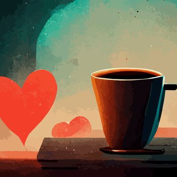 coffee cup illustration. i love coffee illustration.