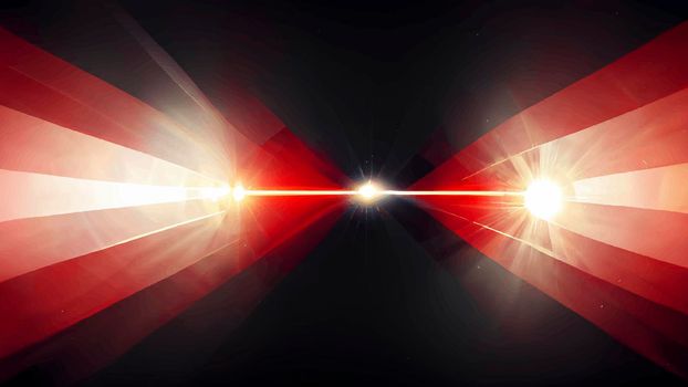 Red Light Lens flare on black background. Light Lens flare on black background. Lens flare with bright light isolated with a black background. Used for textures and materials.