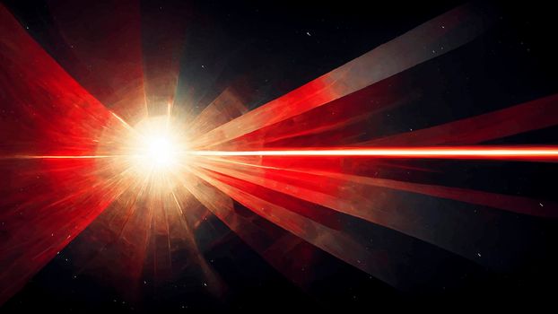 Red Light Lens flare on black background. Light Lens flare on black background. Lens flare with bright light isolated with a black background. Used for textures and materials.