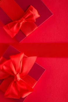 Romantic celebration, lifestyle and birthday present concept - Luxury holiday gifts on red