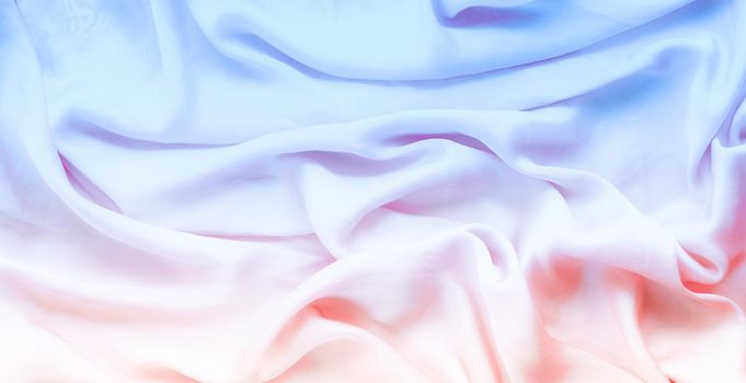 Neon soft silk waves, flatlay - elegant fabric textures, abstract backgrounds and modern pastel colours concept. Feel the sense of timeless luxury