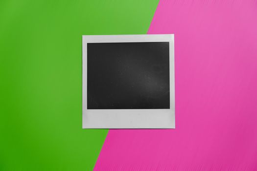 Download Blank photo frame template on raspberry and green background. Blank square photo frame on wall copy space download photo