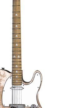 electric guitar isolated on white background 3d illustration