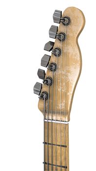 electric guitar isolated on white background 3d illustration