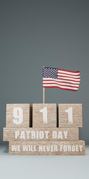 patriot day sign isolated on blue background 3d illustration