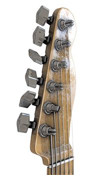 electric guitar isolated on white background 3d illustration