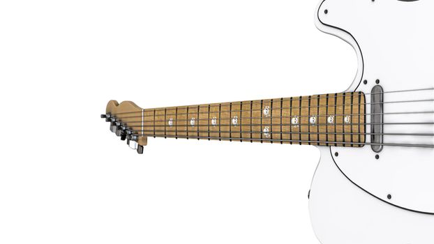 electric guitar isolated on white background 3d illustration