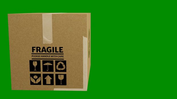recycle box isolated on green background 3d illustration