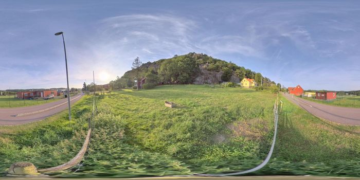 Countryside Road and Small Hill - 360 VR. High quality photo