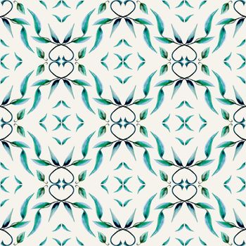 Watercolor leaf pattern.Seamless pattern can be used for wallpaper,pattern fills,web page background,surface textures