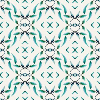 Watercolor leaf pattern.Seamless pattern can be used for wallpaper,pattern fills,web page background,surface textures