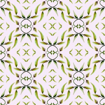 Watercolor leaf pattern.Seamless pattern can be used for wallpaper,pattern fills,web page background,surface textures