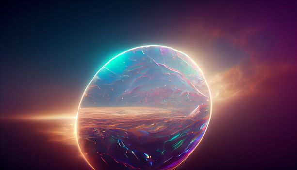 3D render massive cosmic portal with holographic color, Beautiful HD wallpaper