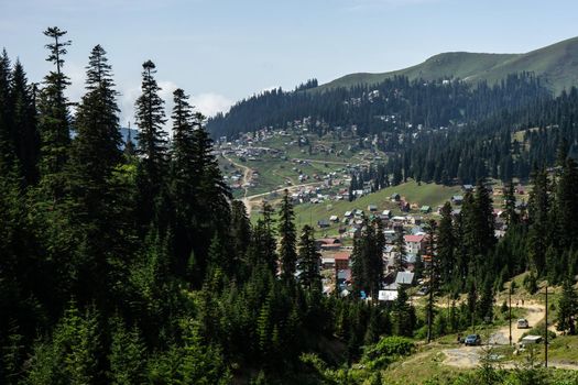 Mountain landscape in famous recreation zone of Guria region in western part of Georgia