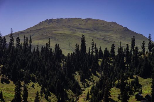 Mountain landscape in famous recreation zone of Guria region in western part of Georgia