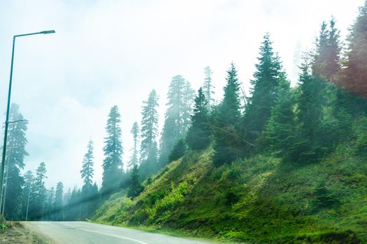 Mountain landscape in famous recreation zone of Guria region in western part of Georgia