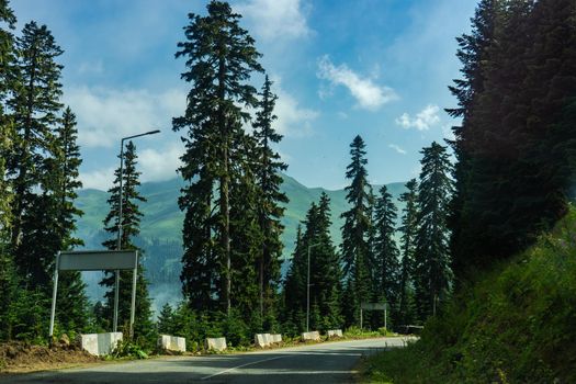 Mountain landscape in famous recreation zone of Guria region in western part of Georgia