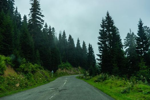 Mountain landscape in famous recreation zone of Guria region in western part of Georgia