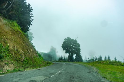 Mountain landscape in famous recreation zone of Guria region in western part of Georgia