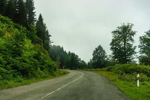 Mountain landscape in famous recreation zone of Guria region in western part of Georgia