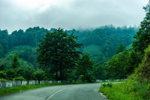 Mountain landscape in famous recreation zone of Guria region in western part of Georgia