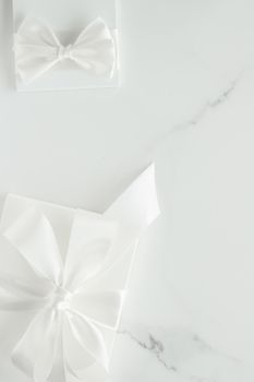 Romantic celebration, lifestyle and holiday present concept - Luxury wedding gifts on marble