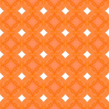Textile ready elegant print, swimwear fabric, wallpaper, wrapping. Orange memorable boho chic summer design. Exotic seamless pattern. Summer exotic seamless border.
