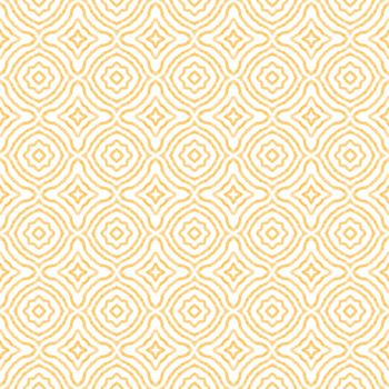 Ikat repeating swimwear design. Yellow symmetrical kaleidoscope background. Textile ready excellent print, swimwear fabric, wallpaper, wrapping. Summer ikat sweamwear pattern.