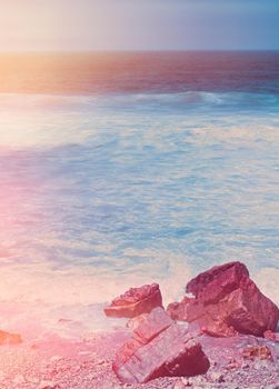 Coastal art print, holiday destination and travel concept - Dreamy ocean coast in summer