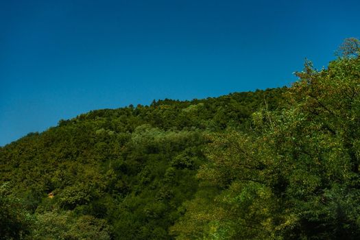 Mountain landscape in famous recreation zone of Guria region in western part of Georgia