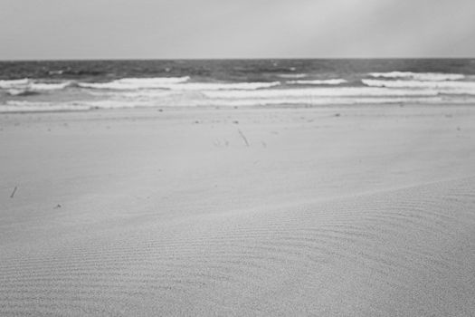 Coastal art print, monochrome and seascape concept - Atlantic ocean coast scenery, fine art