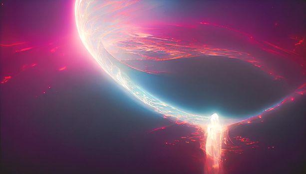3D render massive cosmic portal with holographic color, Beautiful HD wallpaper