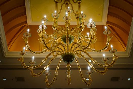 Image of a luxurious chandelier in the house. Shooting Location: Tokyo metropolitan area
