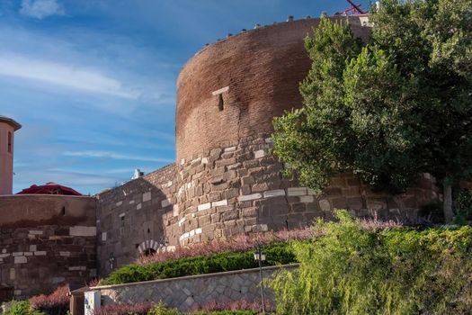 Ankara Castle with cracks in its walls. Its Turkish name is Ankara Kalesi