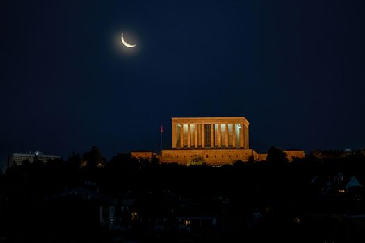 Ankara, Turkey - July 05, 2022: Anıtkabir, located in Ankara, is the mausoleum of Mustafa Kemal Atatürk, the founder of the Turkish Republic.