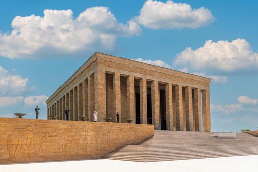 Ankara, Turkey - July 05, 2022: Anıtkabir, located in Ankara, is the mausoleum of Mustafa Kemal Atatürk, the founder of the Turkish Republic.