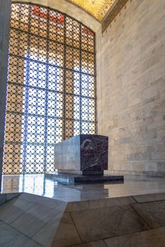 Ankara, Turkey - July 05, 2022: Anıtkabir, located in Ankara, is the mausoleum of Mustafa Kemal Atatürk, the founder of the Turkish Republic.