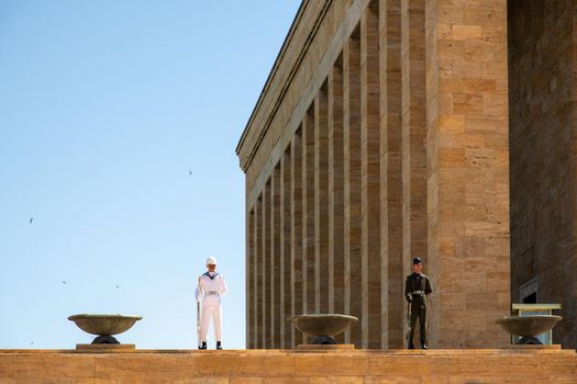 Ankara, Turkey - July 05, 2022: Anıtkabir, located in Ankara, is the mausoleum of Mustafa Kemal Atatürk, the founder of the Turkish Republic.