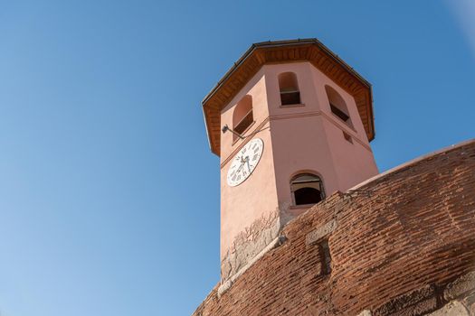 The historical clock in Ankara Castle in Ankara, the capital city of Turkey