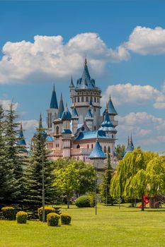 Sazova Park in Eskisehir, Turkey. (Science, Art and Culture Park) Fairy Tale Castle.