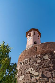 The historical clock in Ankara Castle in Ankara, the capital city of Turkey