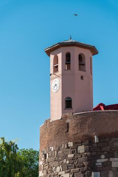 The historical clock in Ankara Castle in Ankara, the capital city of Turkey