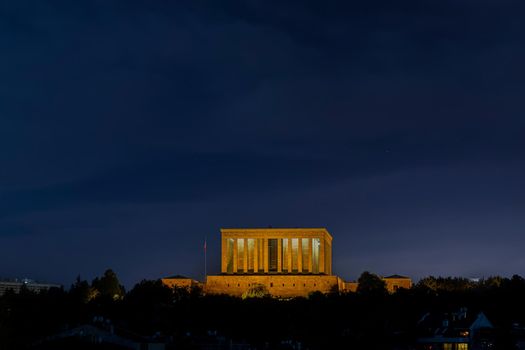 Ankara, Turkey - July 05, 2022: Anitkabir, located in Ankara, is the mausoleum of Mustafa Kemal Ataturk, the founder of the Turkish Republic.