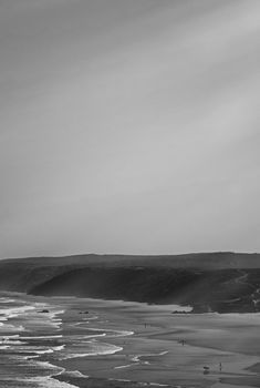 Coastal art print, monochrome and seascape concept - Atlantic ocean coast scenery, fine art